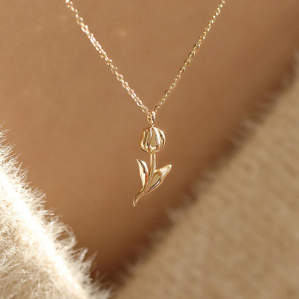 [셀럽 착용] 14K 18K 블루밍 마이 플라워 목걸이 BN0095