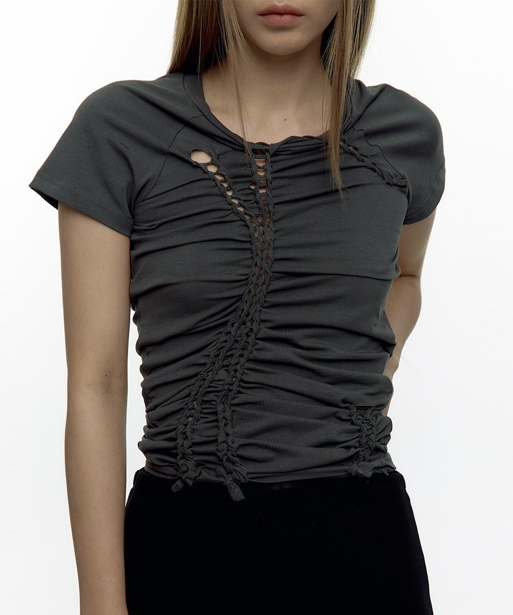 Braided  Tee Charcoal