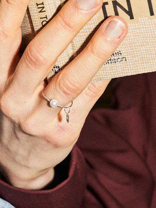 [silver925]R pearl point ring