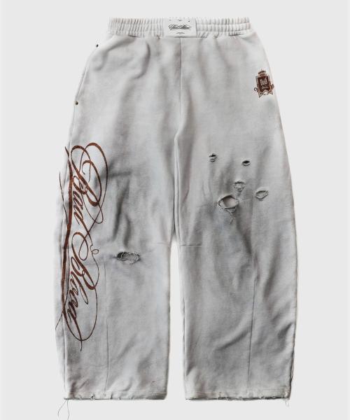 로열 클래식 디스트레스드 2 Way 커브드 조거 트라우져 - 화이트