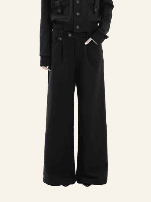 테일러드 디테일 스웨트 팬츠 (블랙)