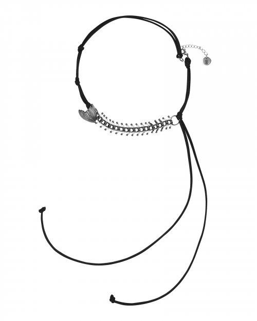 FISH BONE NECKLACE BLACK