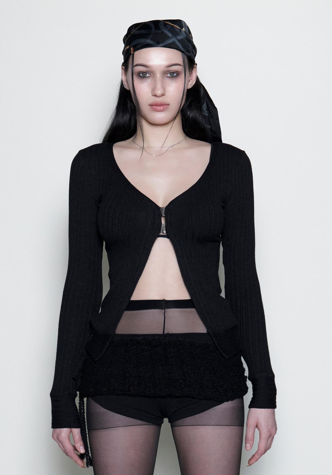 [pre-order] 2Buckle Loose Cardigan [Black] *3/19 출고