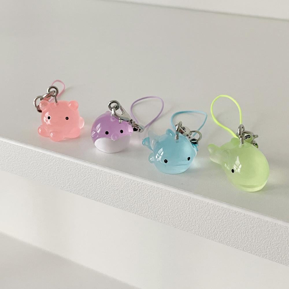 (렛씨온니굿띵) 야광해양동물 키링 4종 버전2 / 투명 귀여운열쇠고리키링 가벼운선물