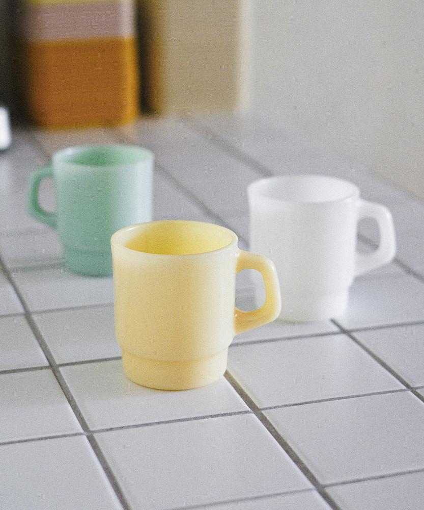 (당일발송) 레트로 밀크글라스 선물용 머그 컵 3color