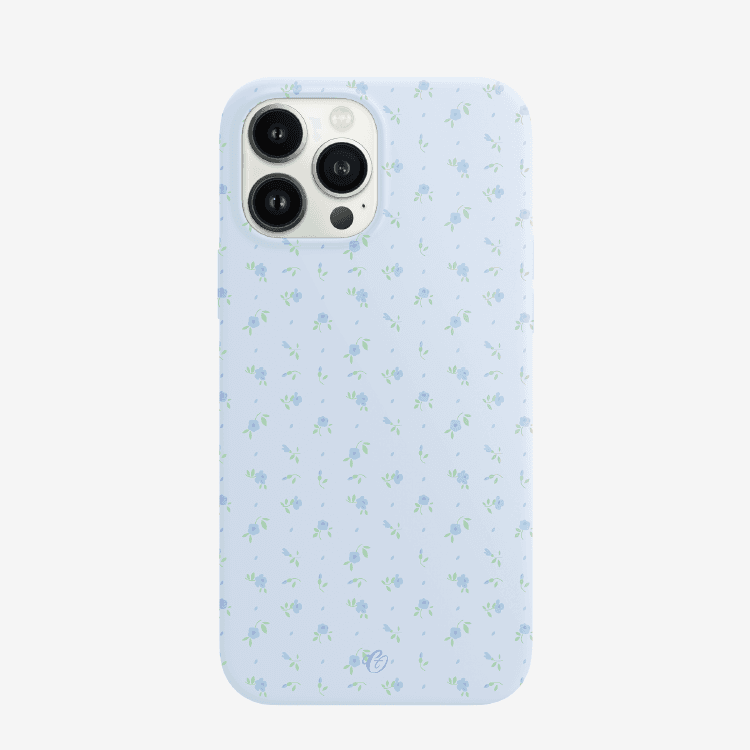 (Hard) Flower Milk Powder case - Skyblue