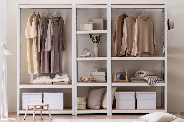 홈던트하우스 드레스룸 조립식 철제 시스템행거 2colors