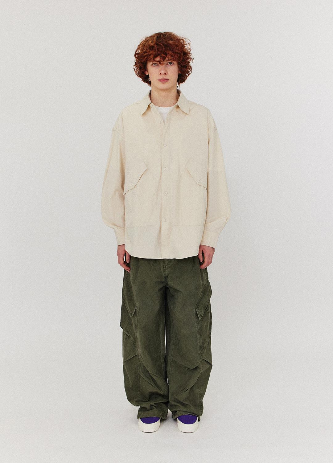 Washed cargo pants_Khaki