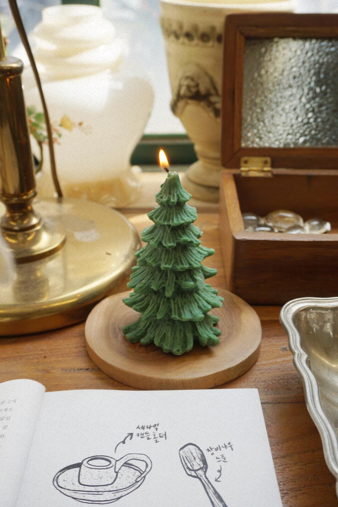 CHRISTMAS TREE CANDLE - 2 SIZE 크리스마스패키징 포함