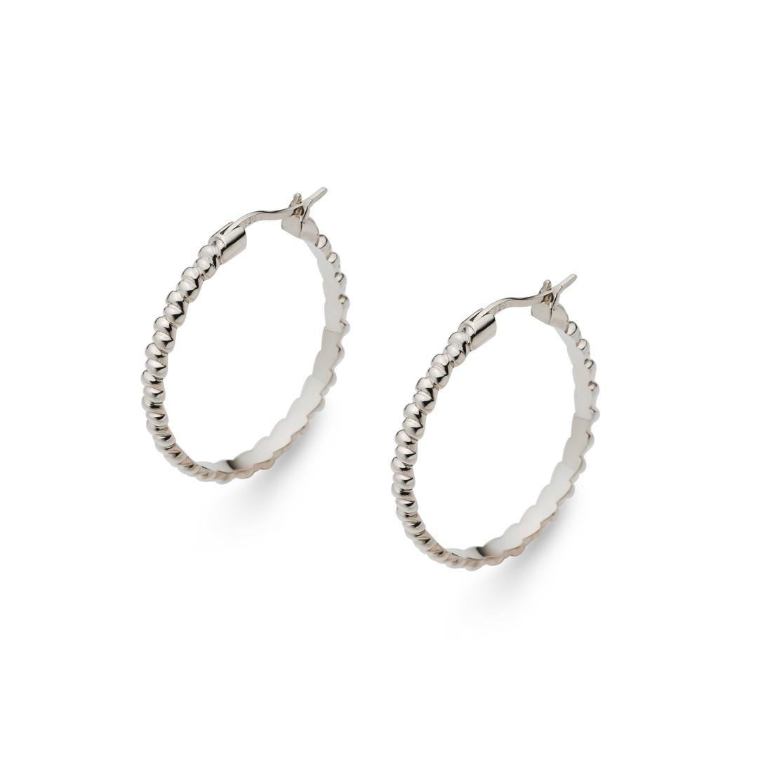 FLOW HOOP EARRING_L [SILVER]