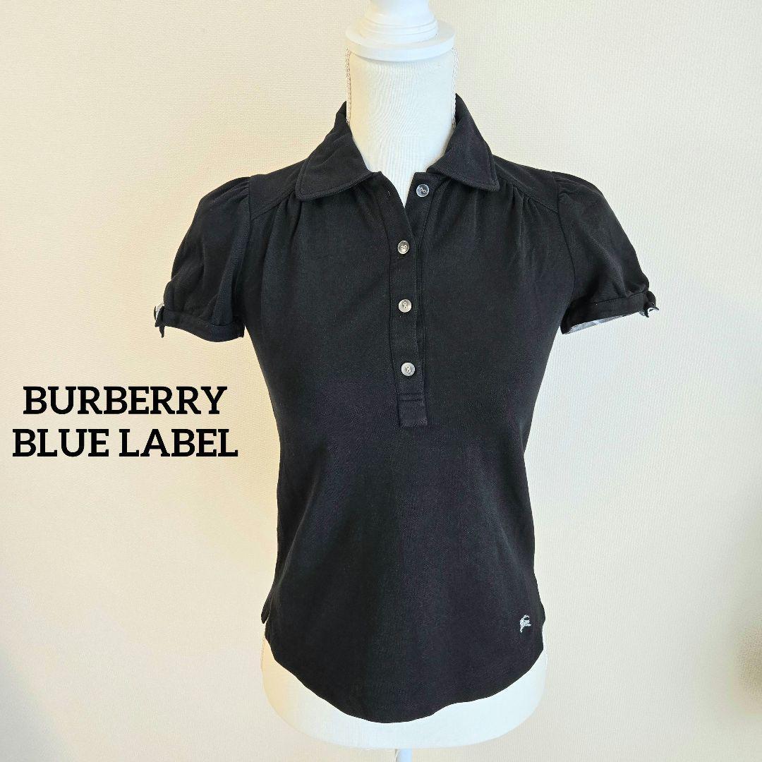 BURBERRY バーバリー ポロシャツ 半袖 チェック 38 ブラック M