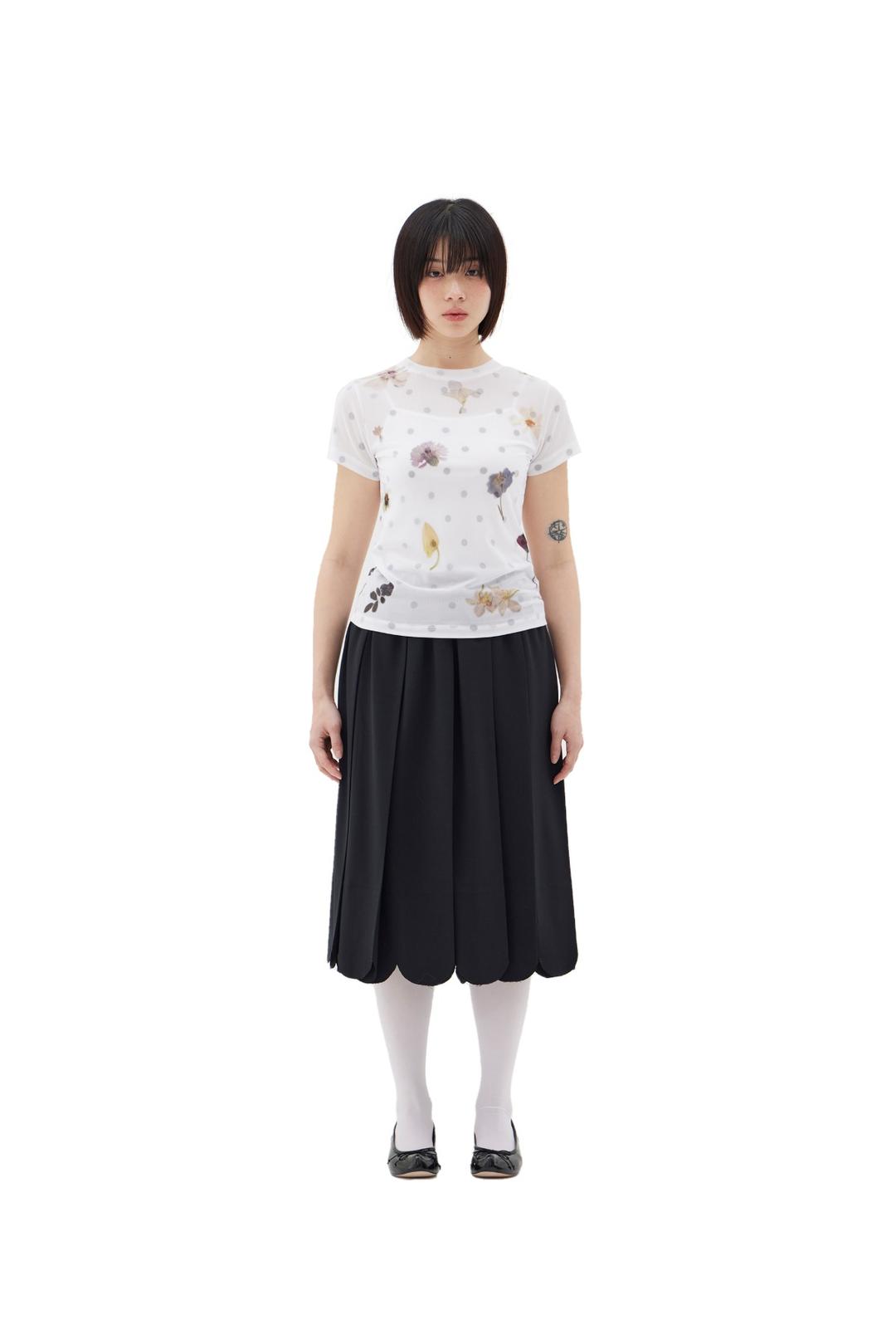 DOT FLOWER JERSEY TOP (MULTI)