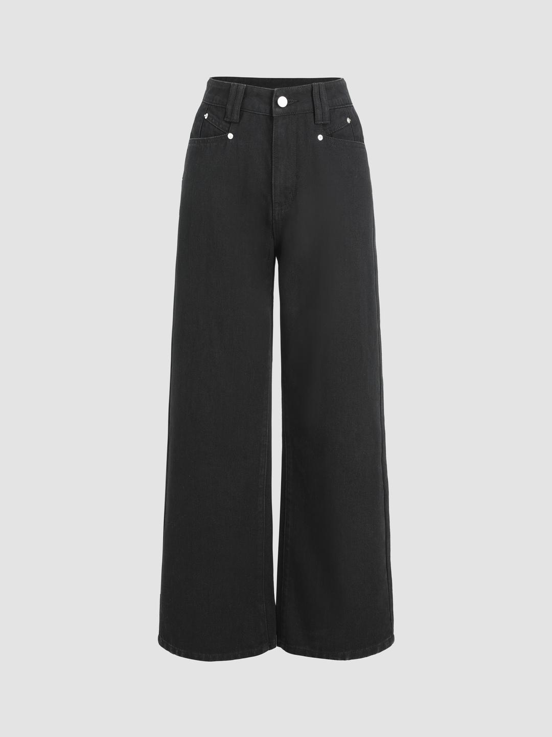 Denim High Waist Wide Leg Jeans