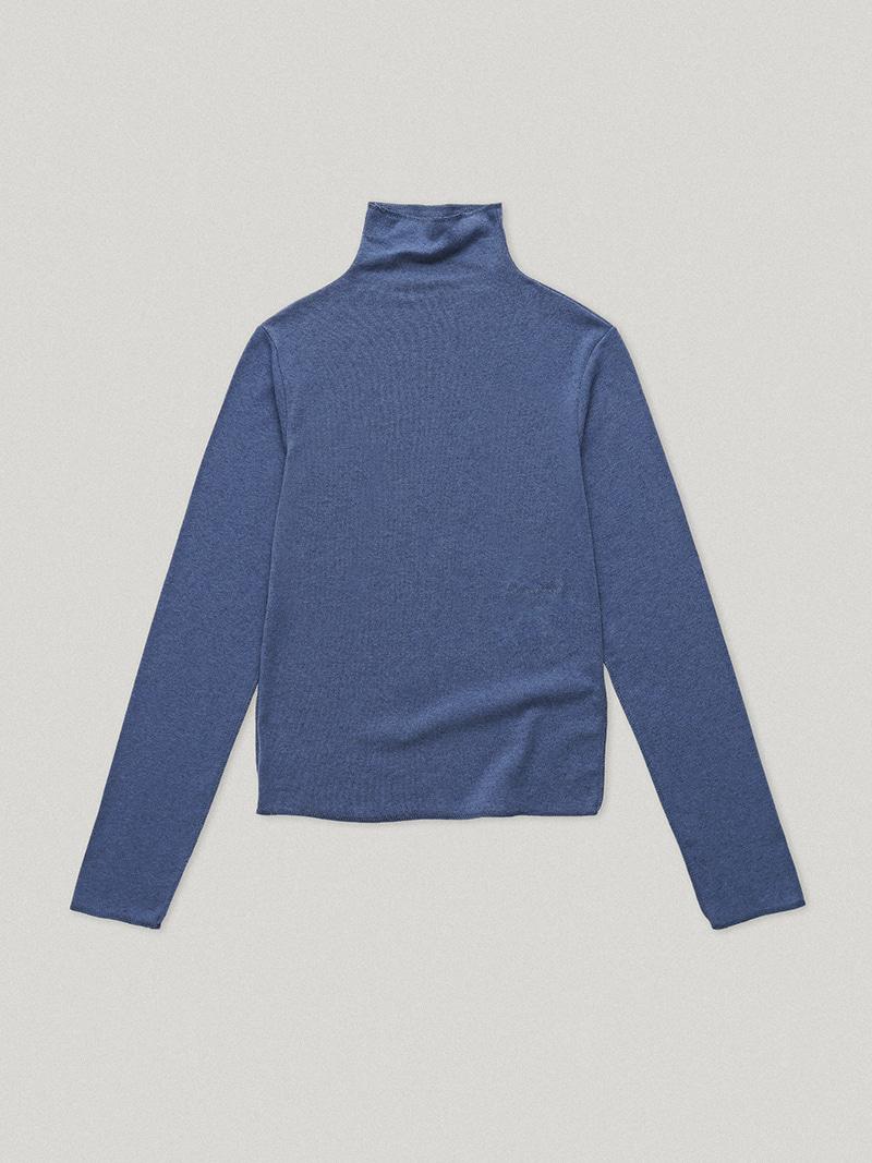 Aires Mock Neck Tee Winter Blue