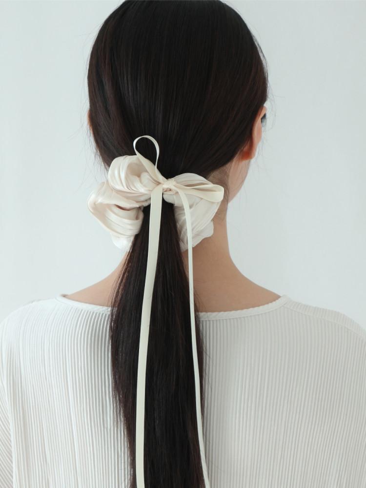 [당일발송]실크 리본 빅사이즈 스크런치 (3color)