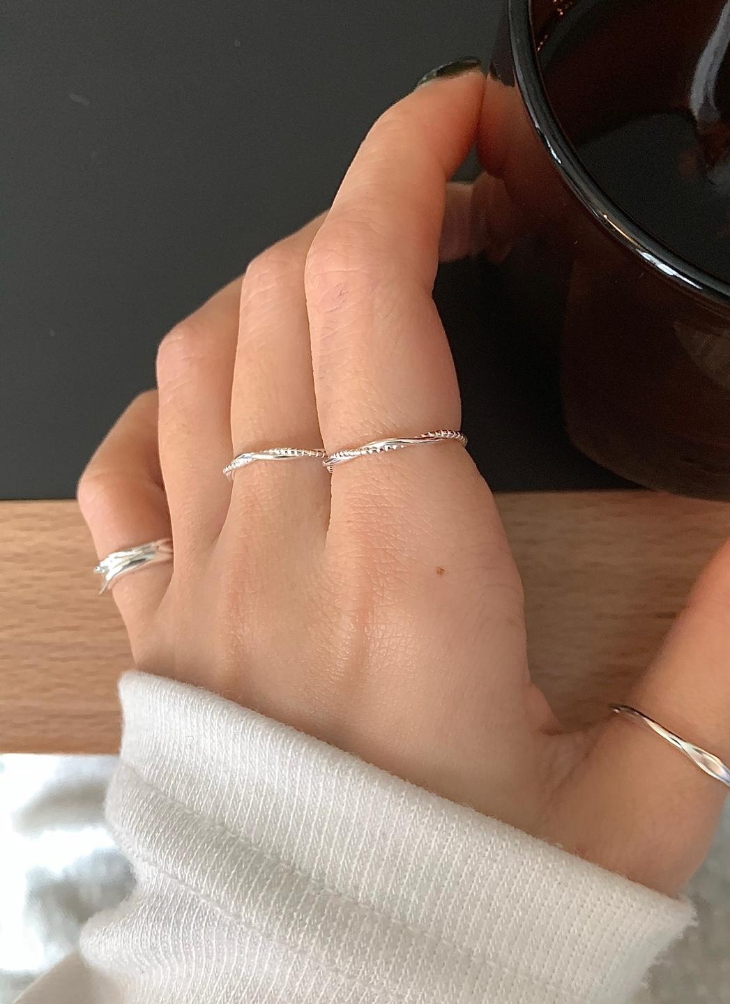 (silver925) Layered vintage twist ring