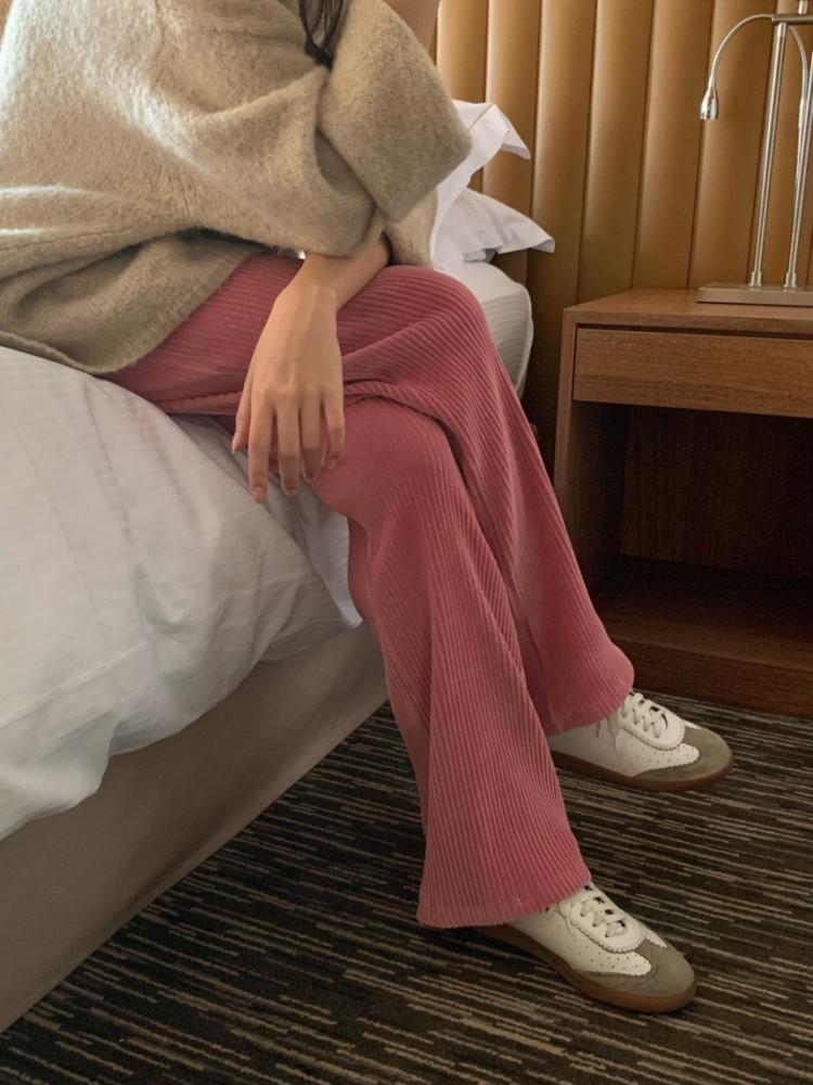 (블랙 당일) 모아니 가르송 팬츠 골덴 밴딩 팬츠