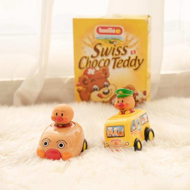 호빵맨 푸시 태엽 장난감 피규어 2type / 호빵맨카, 유치원 버스