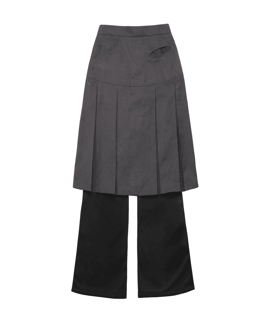 (10/27 Restock, 순차배송) Jersey Pleats Skirt Pants / Black