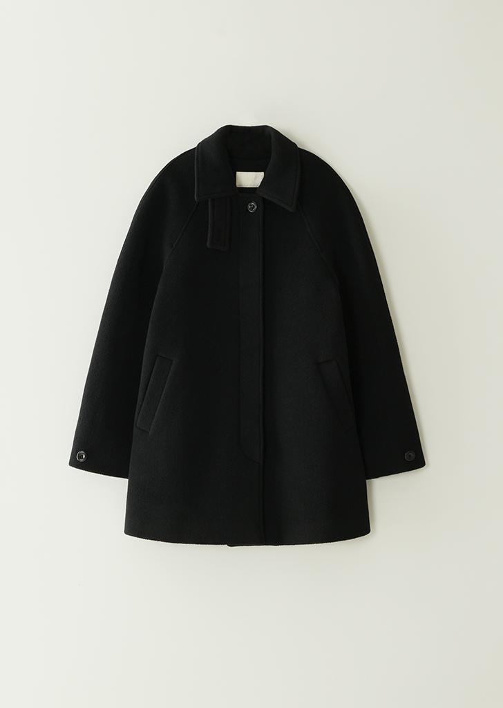 Wool cash half coat / Black