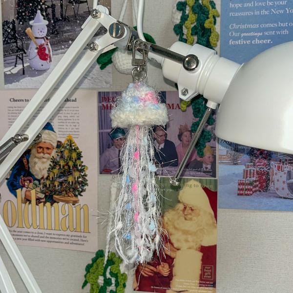 jellyfish keyring - Cotton Candy