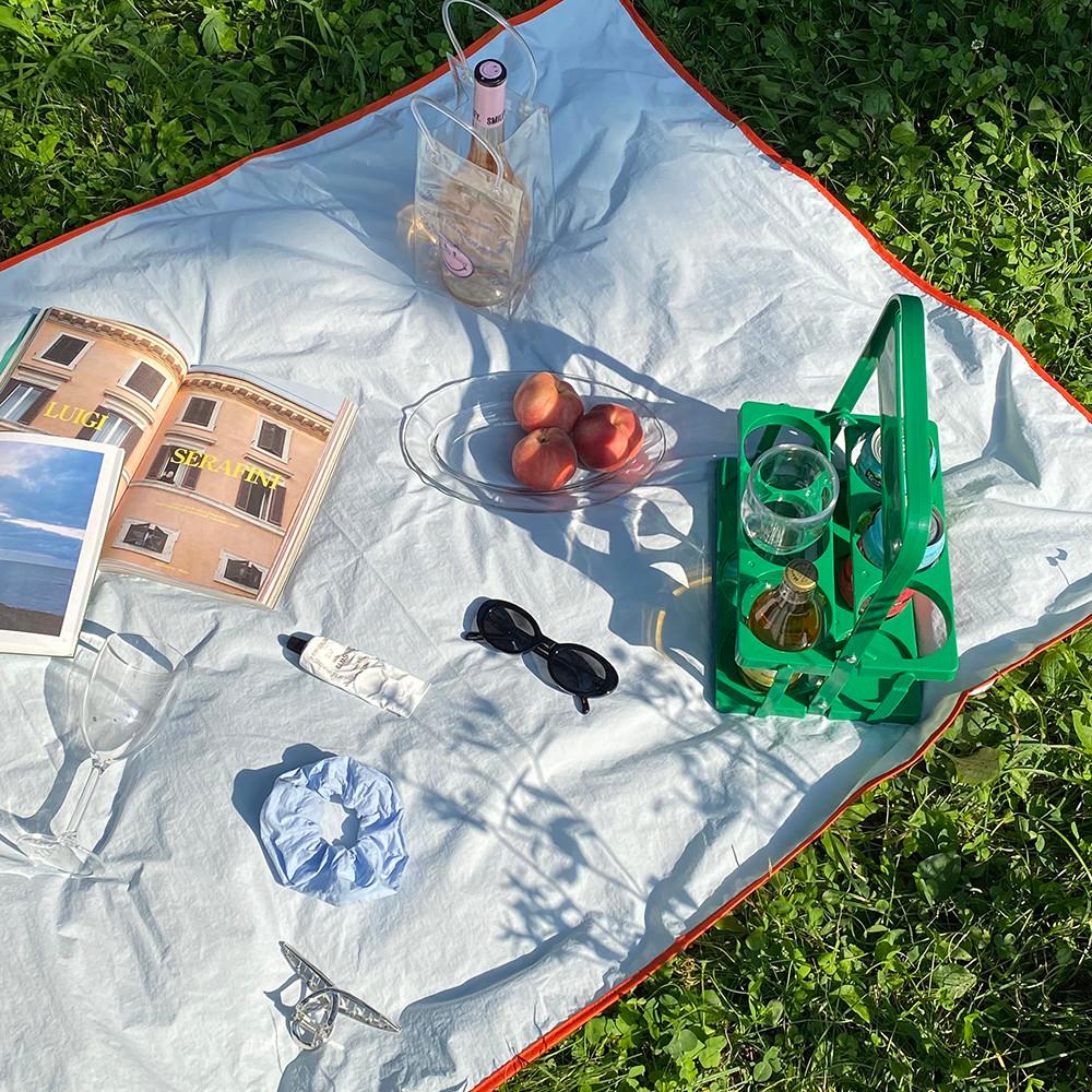 스튜디홈 라인 컬러 피크닉 매트 나일론 양면 방수 발수 원단 2인용 4인용 [자체 제작]