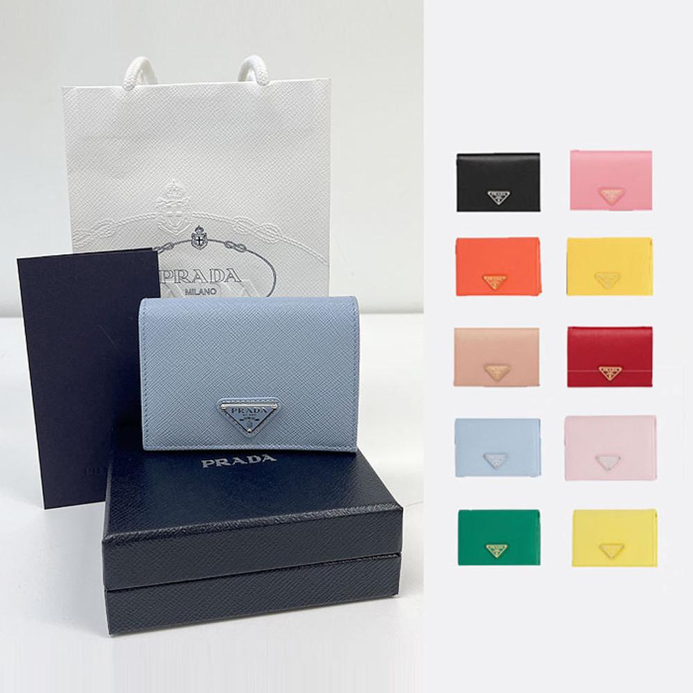 [국내백화점제품] 프라다 반지갑 여성 사피아노 트라이앵글 가죽 1MV021 1MV204