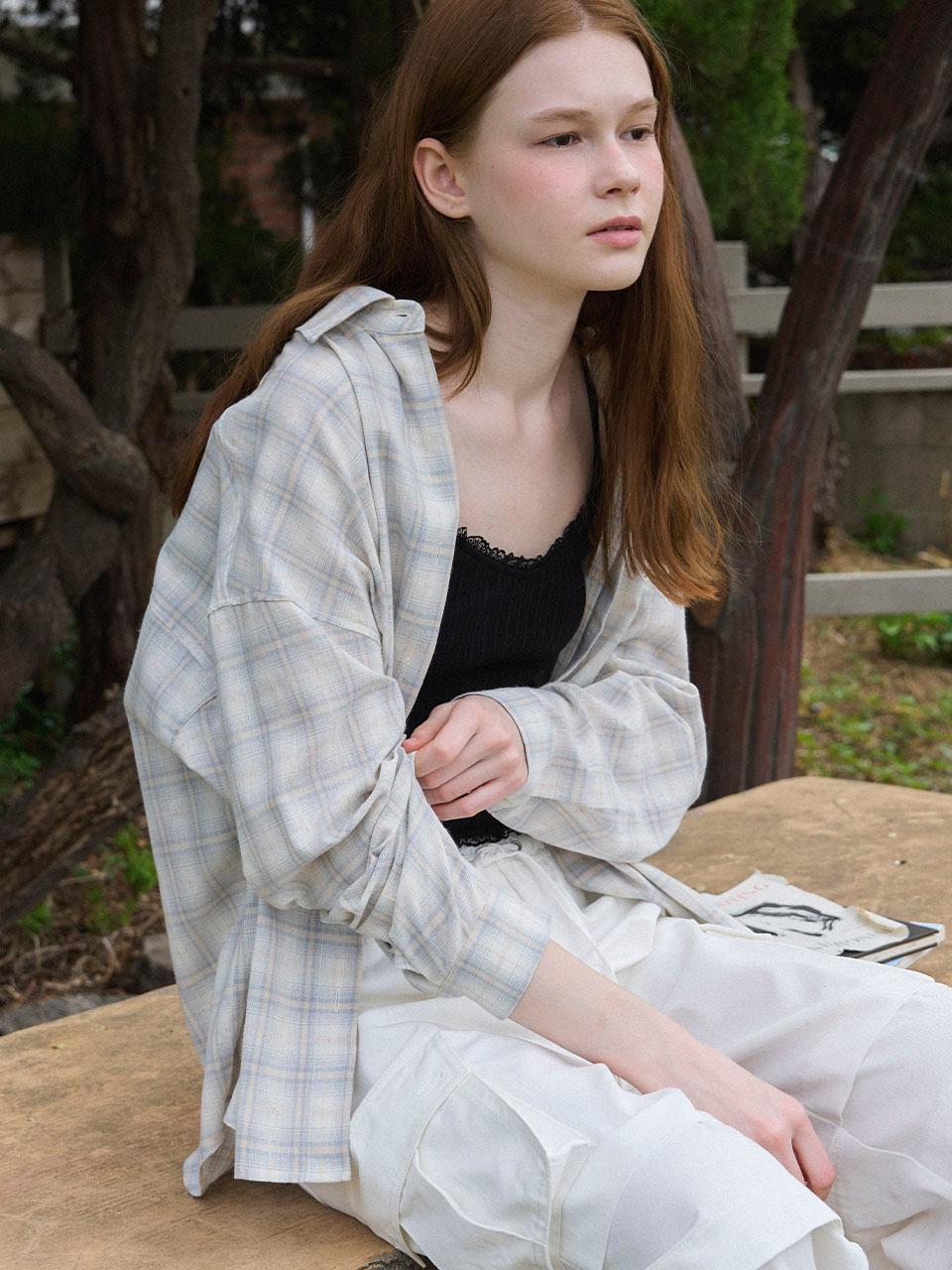 (2COLOR)STRING BOYFIT SHIRT