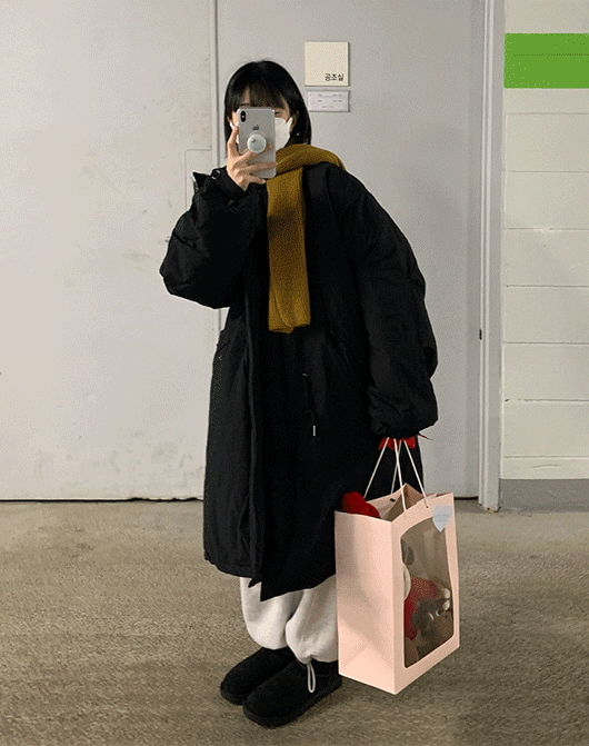 [unisex] 티클스 롱 야상 패딩 점퍼 (4color)