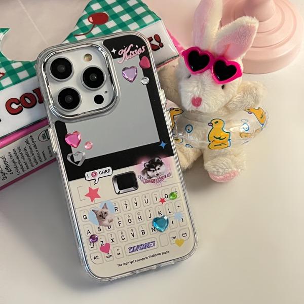 레트로 핸드폰 거울 케이스