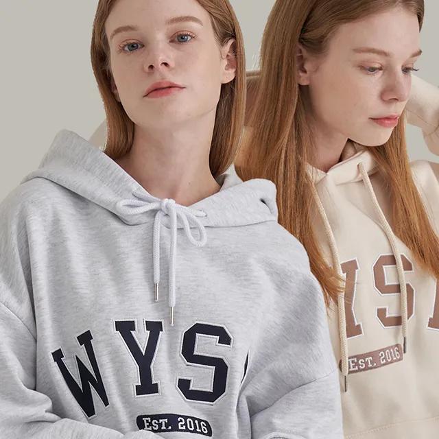 베이직 컬리지로고 후드