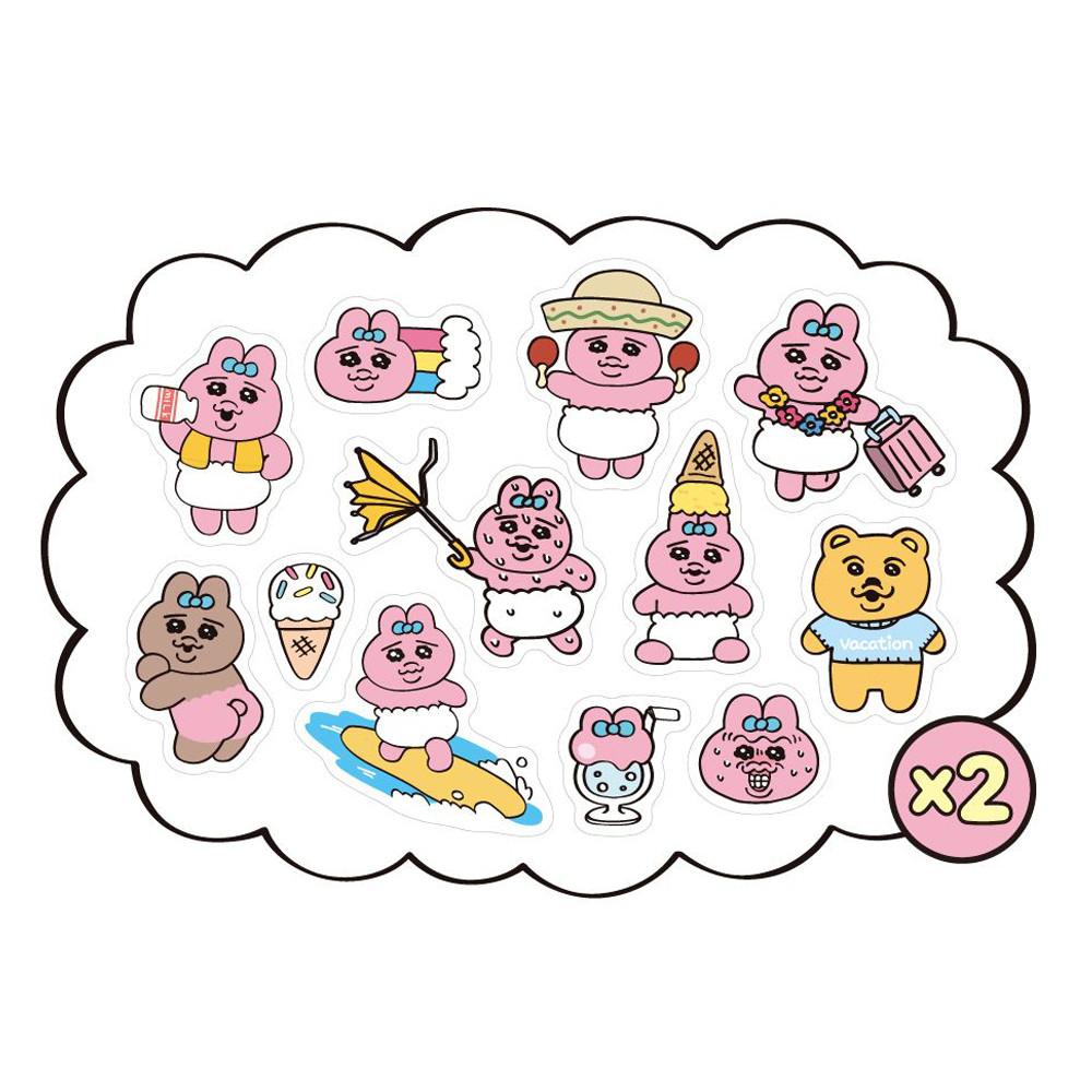 오빤쮸 우사기 빤쮸토끼 반투명 조각스티커 24개 브라운버전 [정식제품]