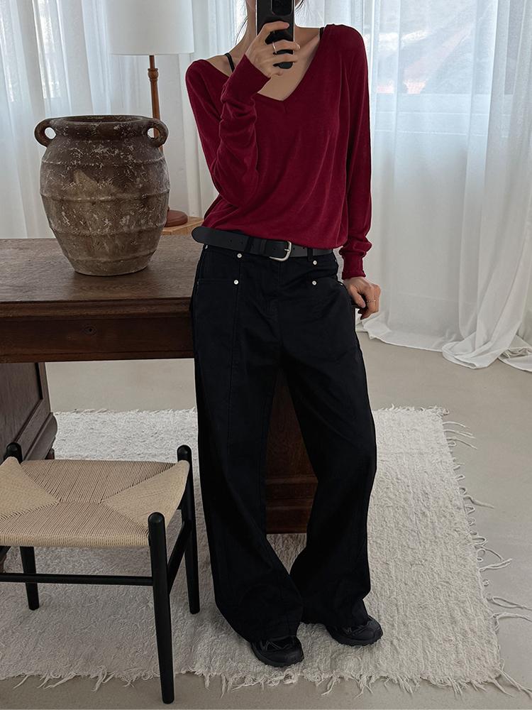 크렘므 토마스 딥브이 니트