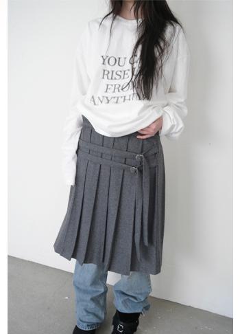 에프터먼데이 two belt pleats skirt (2c)