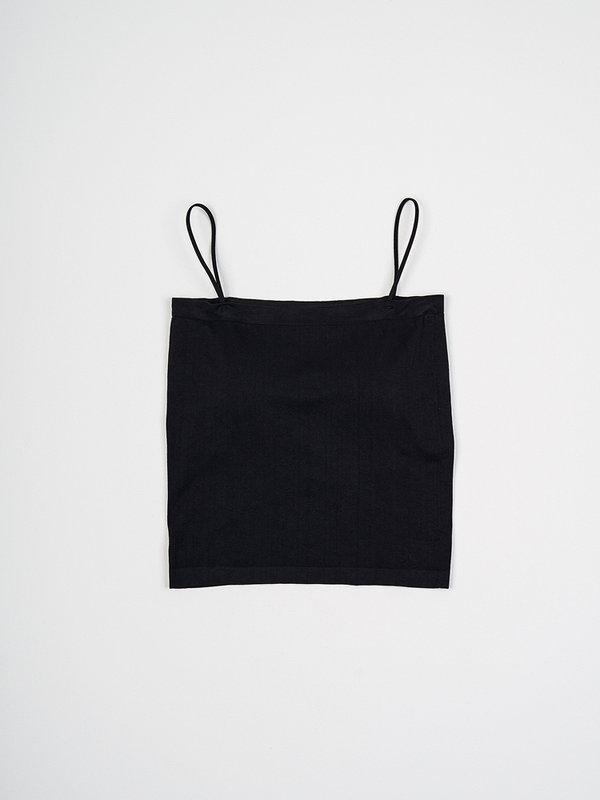 캡 내장 민소매 이너 블랙