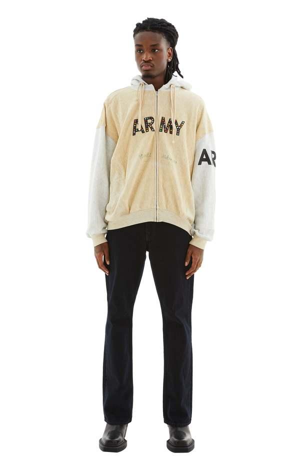 Satoshi Nakamoto Other Scenes Army Hoodie - Bone/Ash Grey on Garmentory