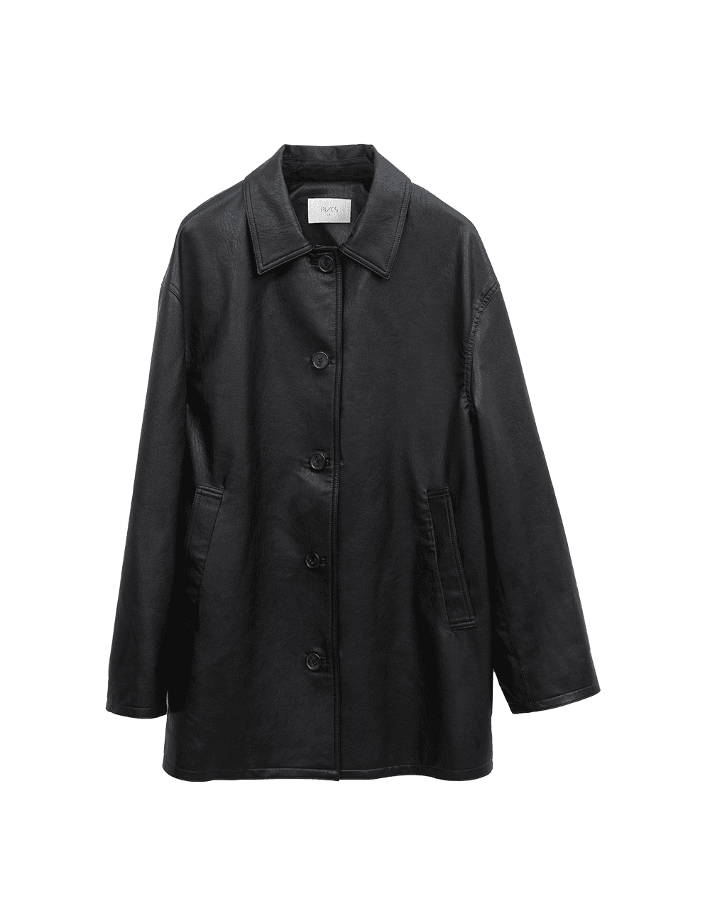 레더 하프 재킷 - 블랙