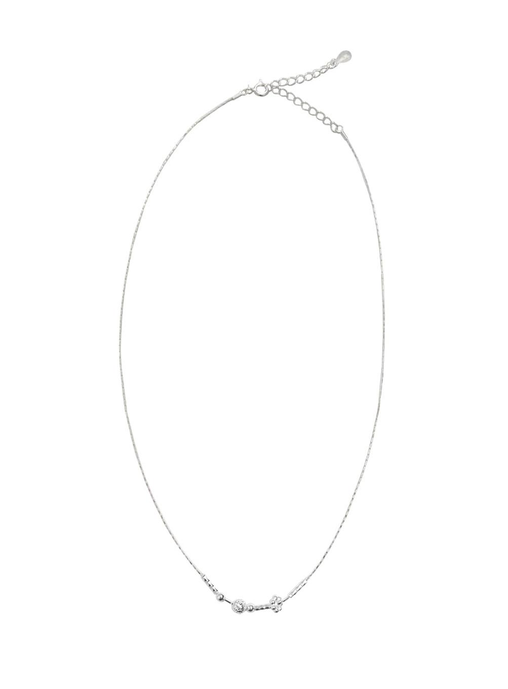 Dot Line Silver Necklace