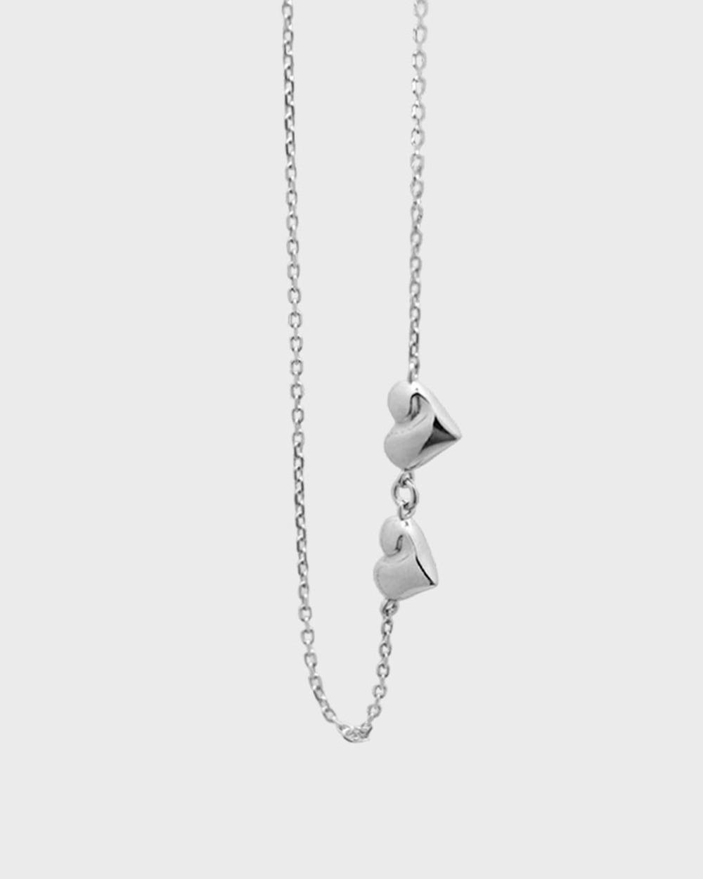 Two heart symbol necklace