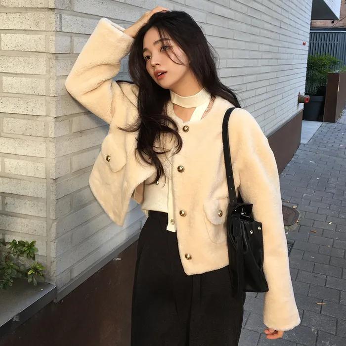 [보라끌레르, 여울 PICK] 리버시블 페이크 퍼 자켓 라이트베이지 MDJK031LBEIGE