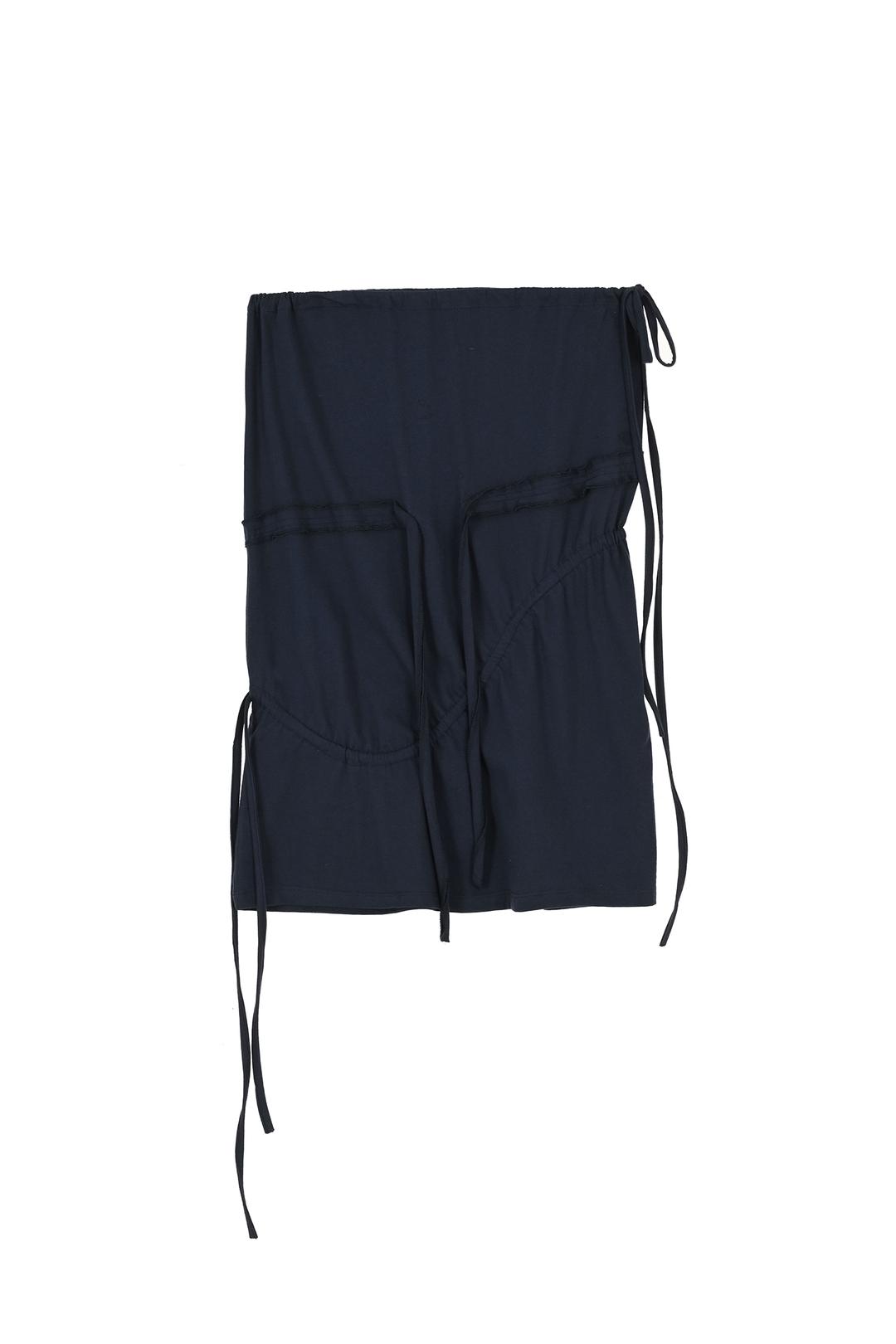 STRING SHIRRING SKIRT IN NAVY