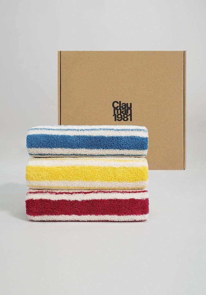 [기간한정(~12/13)][3P][선물포장] 오가닉 스트라이프 수건