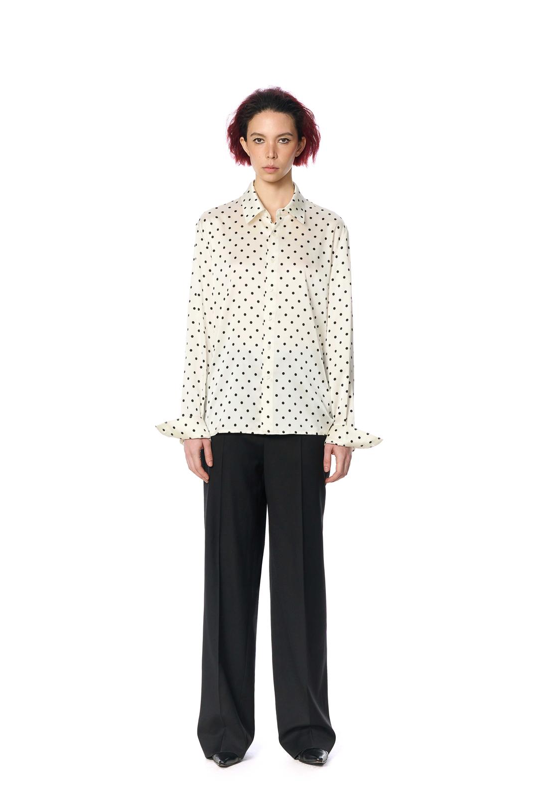 IVORY DOTS PURE SILK SHIRT