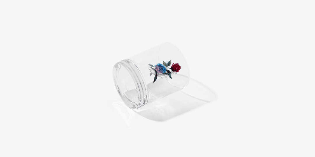 흰수염고래 장미 온더락 글라스