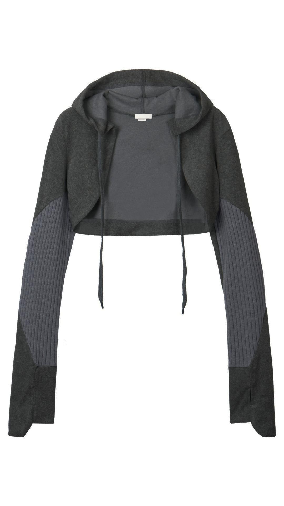 [Bonnae]  Glove hoodie bolero (Black)