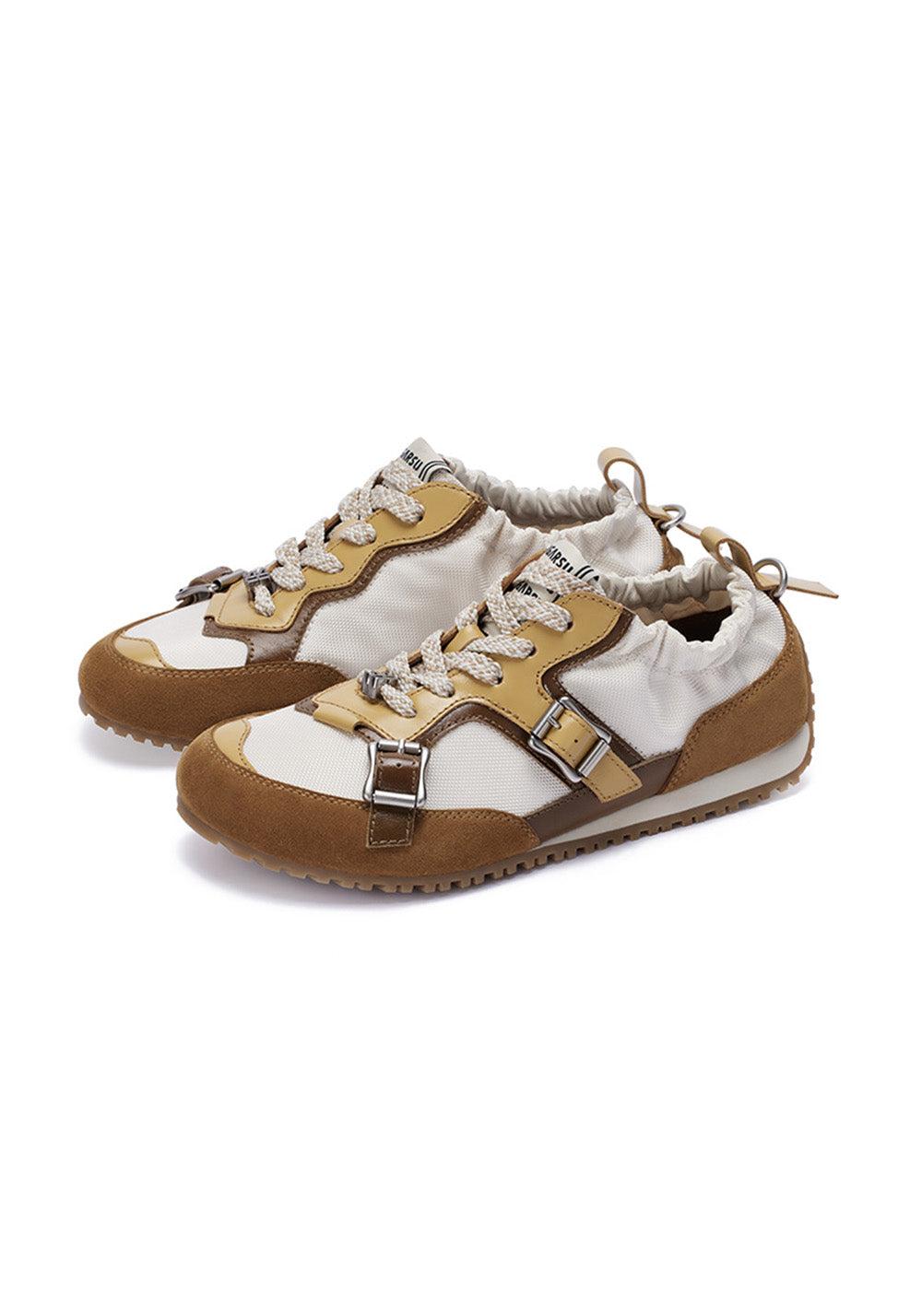 SUGARSU丨Colorblock Ballet German Trainer - Brown - Brown / US 3.5 MEN / US 5 WOMEN = IT 35