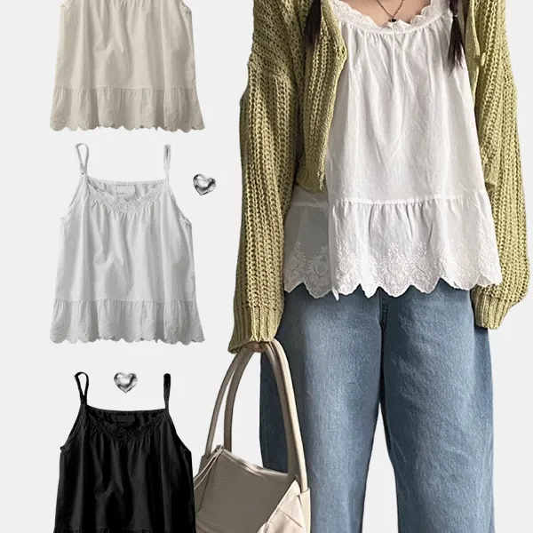 [나시ver.]살랑살랑 순면 빈티지 레이어드 캉캉 나시 3color