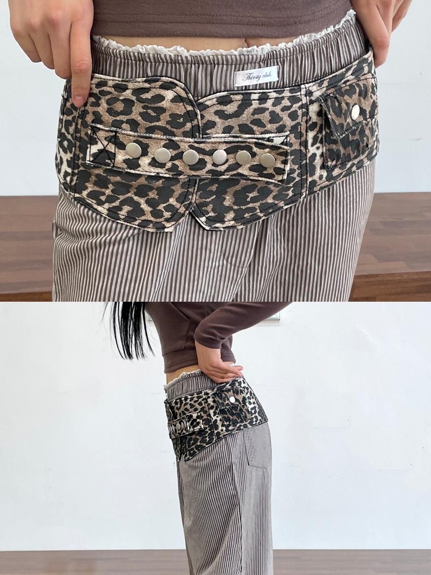 Leopard wide western belt