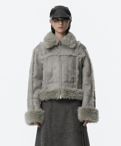Shearling Crop Mustang [ Gray ]