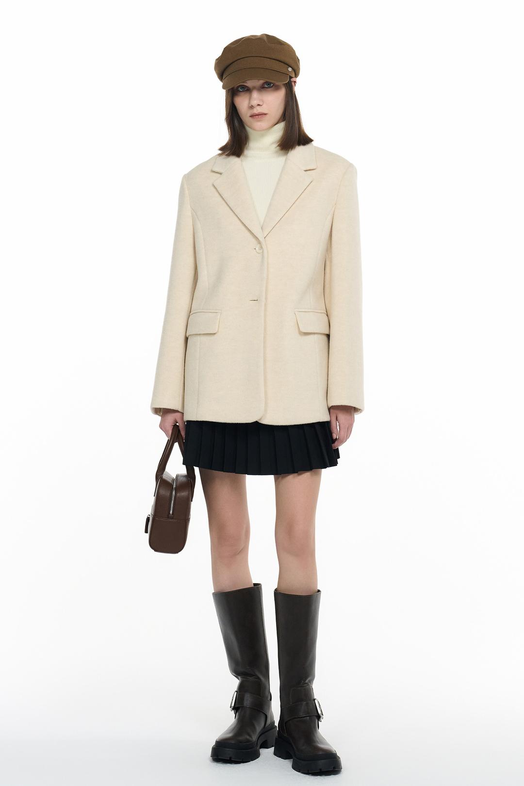 제너럴아이디어 WOMAN 뉴클래식 울 헤어 자켓 [IVORY]